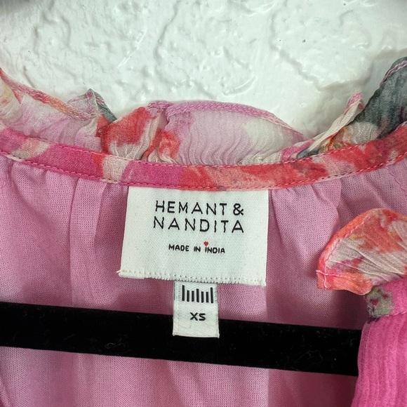 Hemant & Nandita x Revolve Sage Pink Floral Romper Size XS - Picture 7 of 9